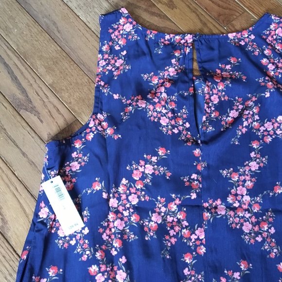 NEW! {Old Navy} Blue Floral Dress Large - Picture 3 of 5